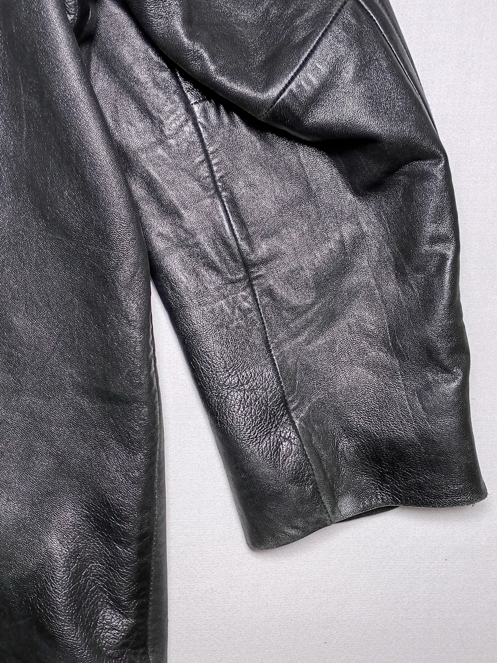 Brandini Le Collezioni Mens Black Leather Insulated Car Coat XL